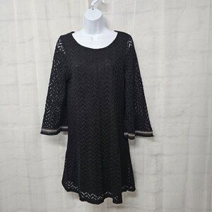 Zouk Dress Crochet Lace Goth Whimsigoth Retro Fringe Chevron L